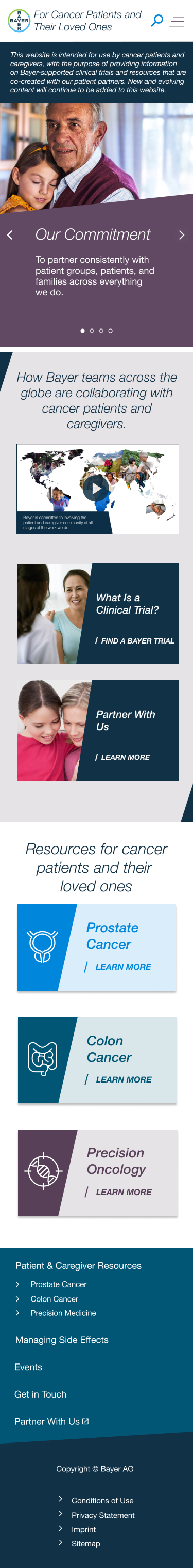 Bayer Pharmaceuticals Web Portal Mobile Design 1